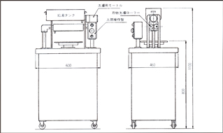 小型トルテスライサー SN-250型の図面です。