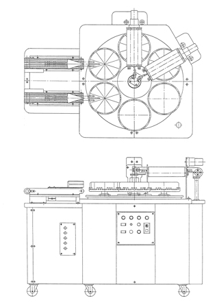 セパレートスライサー SSW-25型(6卓式)の図面です。